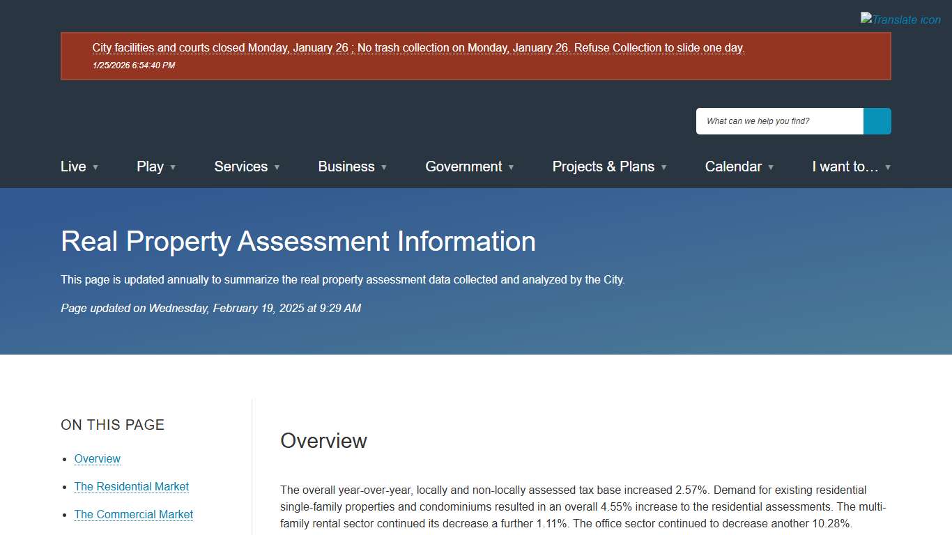 [Current] Real Property Assessment Information City of Alexandria, VA